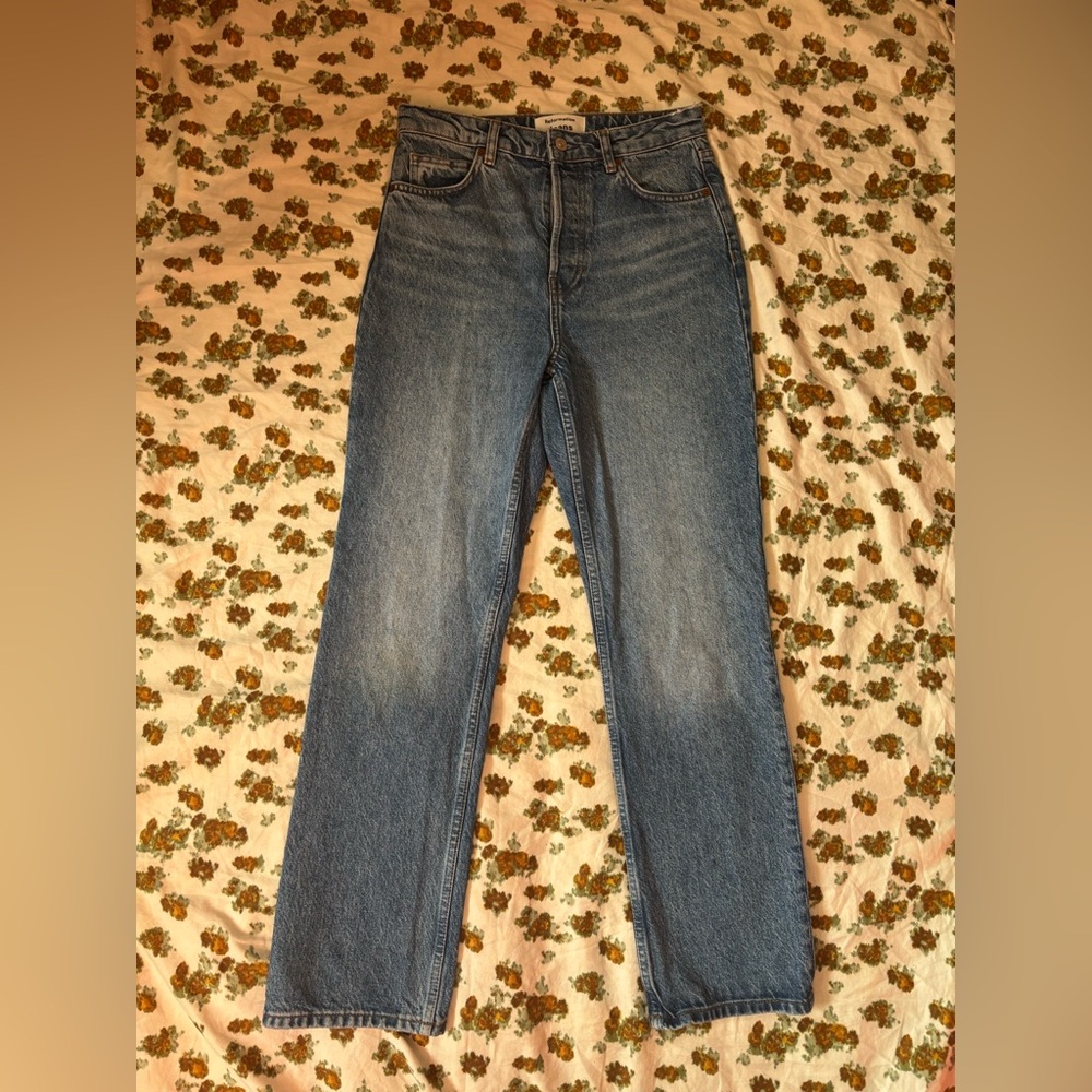 Reformation Cynthia High Rise Straight Jeans Button Fly Colorado Wash Size 26 - Picture 11 of 16